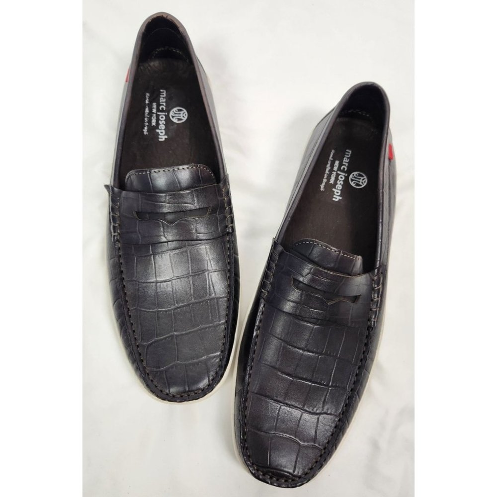 Marc Joseph New York Men's Sz. 12 Black Embossed Leather Loafer